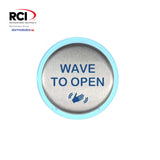 RCI 950TW6-32D - Short-Range Touchless Actuator with 6 Round Plate Text and Wave Logo Adjustable up to 4 - 12-24 VAC/DC - 32D (Satin Stainless Steel-630)