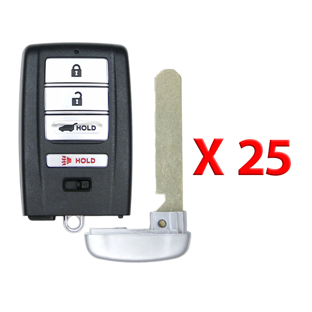 2014 - 2020 Acura MDX RDX Smart Key Shell 4B W/ Hatch Fits for FCC# KR5V1X (25 Pack) - Aftermarket