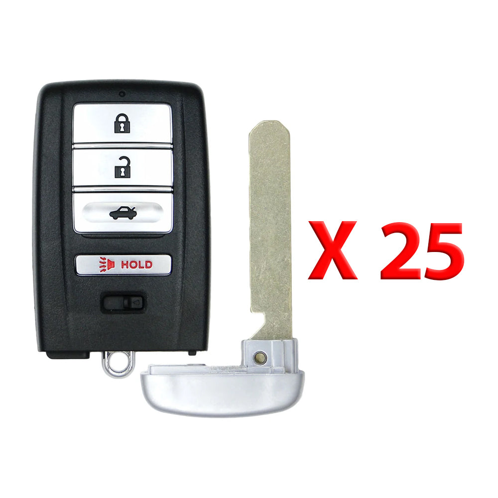 2014 - 2020 Acura ILX RLX TLX Smart Key Shell 4B W/ Trunk Fits for FCC# KR5V1X (25 Pack) - Aftermarket