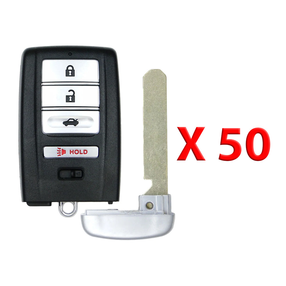2014 - 2020 Acura ILX RLX TLX Smart Key Shell 4B W/ Trunk Fits for FCC# KR5V1X (50 Pack) - Aftermarket