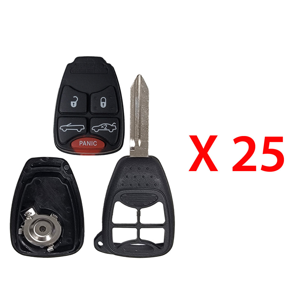 2007 - 2014 Chrysler 200 Sebring Convertible Key Fob Shell Pad 5B (25 Pack)