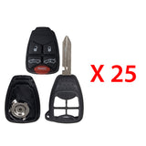 2007 - 2014 Chrysler 200 Sebring Convertible Key Fob Shell Pad 5B (25 Pack)