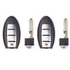 2011 - 2013, 2017 - 2020 Infiniti Nissan Smart Key Shell Case w/ Hatch 4 Buttons (2 Pack)