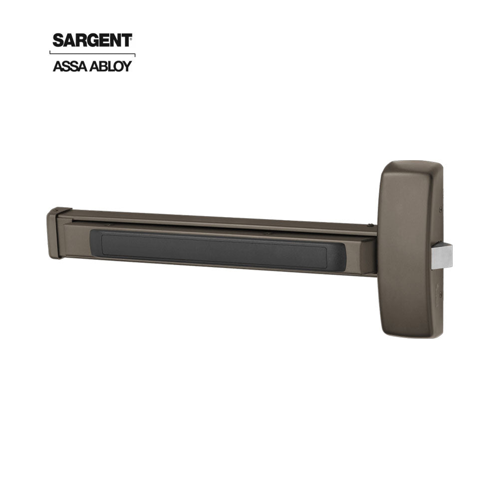 Sargent - 12-8810 - Rim Exit Bar with Wide Stile Pushpad Exit Only and Less Dogging - Fire Rated - Field Reversible - Grade 1