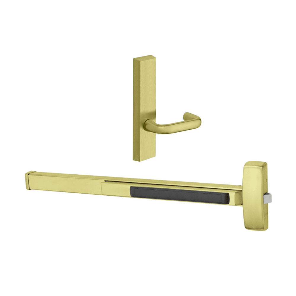 Sargent - 8873F - Rim Exit Devices with Electrified Trim - Wide Stile Pushpad - 12V - Fail Safe - Electrified Escutcheon Trim - 36" - Grade 1 - US03 (Bright Polished Brass)