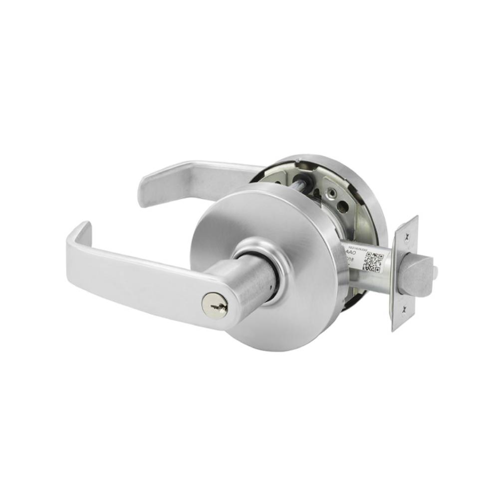 Sargent - 28FW-10G04 - Storeroom Cylindrical Lock with 2-3/4 Backset and 4-7/8 ANSI Strike - L Lever - LA Keyway - US26D (Satin Chrome)