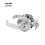 Sargent - 28FW-10G04 - Storeroom Cylindrical Lock with 2-3/4 Backset and 4-7/8 ANSI Strike - L Lever - LA Keyway - US26D (Satin Chrome)