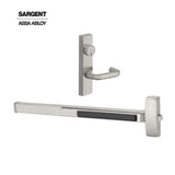 Sargent - 8806F - Rim Exit Devices with Trim - Wide Stile Pushpad - Storeroom Function - LFIC Prep Less Core - Escutcheon Trim - 36" - Grade 1 - US32D (Satin Stainless Steel)