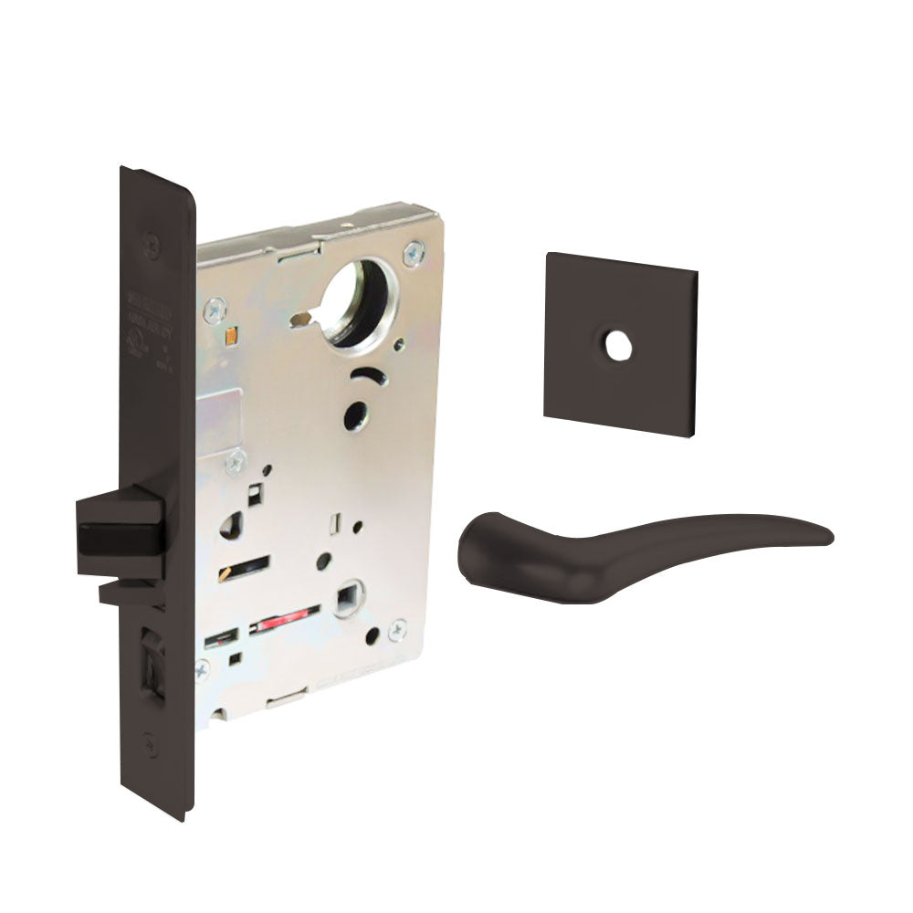 Sargent - 8204 - Storeroom Mortise Lock - Heavy Duty Standard Cylinder - LFIC - Keyed Alike - Rose Trim Function - Grade 1 - US10BL (Dark Oxidized Satin Bronze Clear Coated)