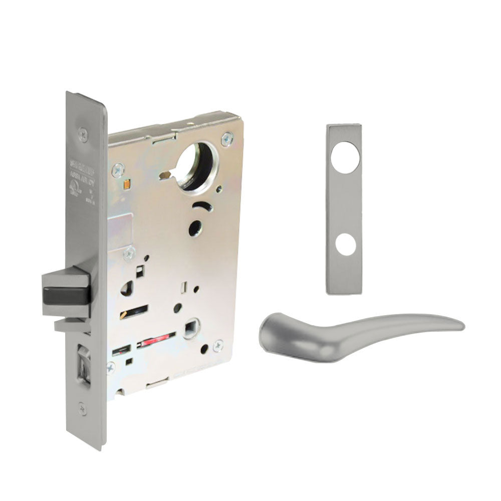 Sargent - 8204 - Storeroom Mortise Lock - Heavy Duty Standard Cylinder - SFIC - Escutcheon Trim Function - Grade 1 - US32 (Bright Stainless Steel)