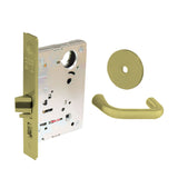 Sargent - 8204 - Storeroom Mortise Lock - Heavy Duty Less Cylinder - SFIC - Keyed Alike - Rose Trim Function - Grade 1 - US4 (Satin Brass, Clear Coated)
