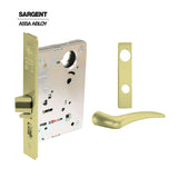 Sargent - 8237 - Classroom Mortise Lock - Heavy Duty Standard Cylinder - SFIC - Key Code - Escutcheon Trim Function - Grade 1 - US3 (Bright Brass, Clear Coated)