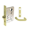 Sargent - 8237 - Classroom Mortise Lock - Heavy Duty Standard Cylinder - SFIC - Escutcheon Trim Function - Grade 1 - US3 (Bright Brass, Clear Coated)