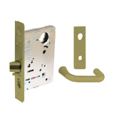 Sargent - 8237 - Classroom Mortise Lock - Heavy Duty Less Cylinder - SFIC - Key Code - Escutcheon Trim Function - Grade 1 - US4 (Satin Brass, Clear Coated)