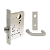 Sargent - 8237 - Classroom Mortise Lock - Heavy Duty Less Cylinder - SFIC - Escutcheon Trim Function - Grade 1 - US14 (Bright Nickel Plated, Clear Coated)