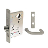 Sargent - 8237 - Classroom Mortise Lock - Heavy Duty Less Cylinder - SFIC - Escutcheon Trim Function - Grade 1 - US15 (Satin Nickel Plated, Clear Coated)
