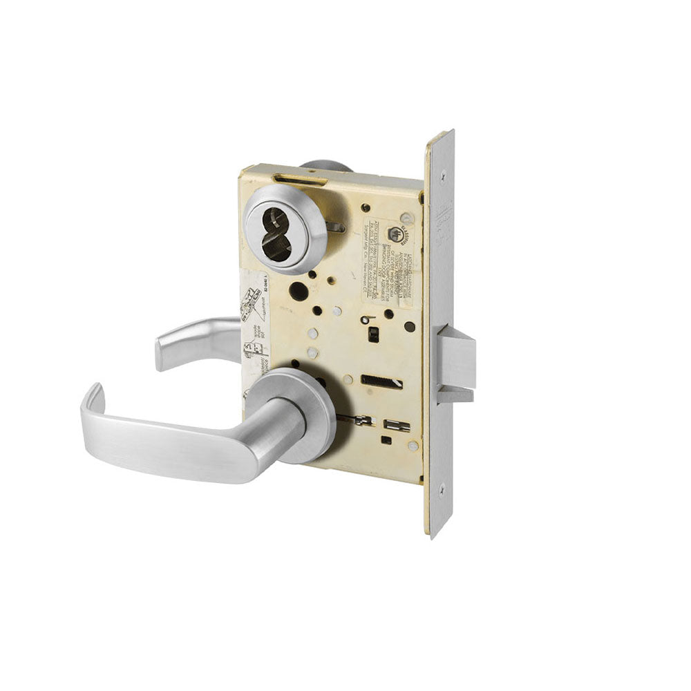 Sargent - 8273 - 12V Electrified Mortise Lock - Double Cylinder - Fail-Secure - SFIC Prep Less Core - Rose Trim Function - Grade 1
