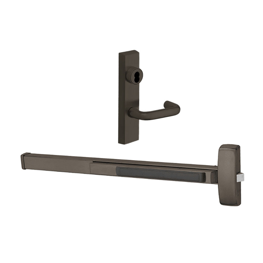 Sargent - 8810F - Rim Exit Devices with Trim - Wide Stile Pushpad - Exit Only - Less Cylinder - Escutcheon Trim - 36" - Grade 1 - US10B (Dark Oxidized Satin Bronze Oil Rubbed)