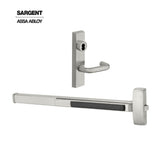 Sargent - 8815F - Rim Exit Devices with Trim - Wide Stile Pushpad - Passage Function - Less Cylinder - Escutcheon Trim - 36" - Grade 1 - US32D (Satin Stainless Steel)