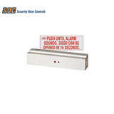 SDC - 1581SNDV - Exit Check Mini Delayed Egress EMLock - 650 Lbs Holding Force - 12/24 VDC - Satin Aluminum Clear Anodized