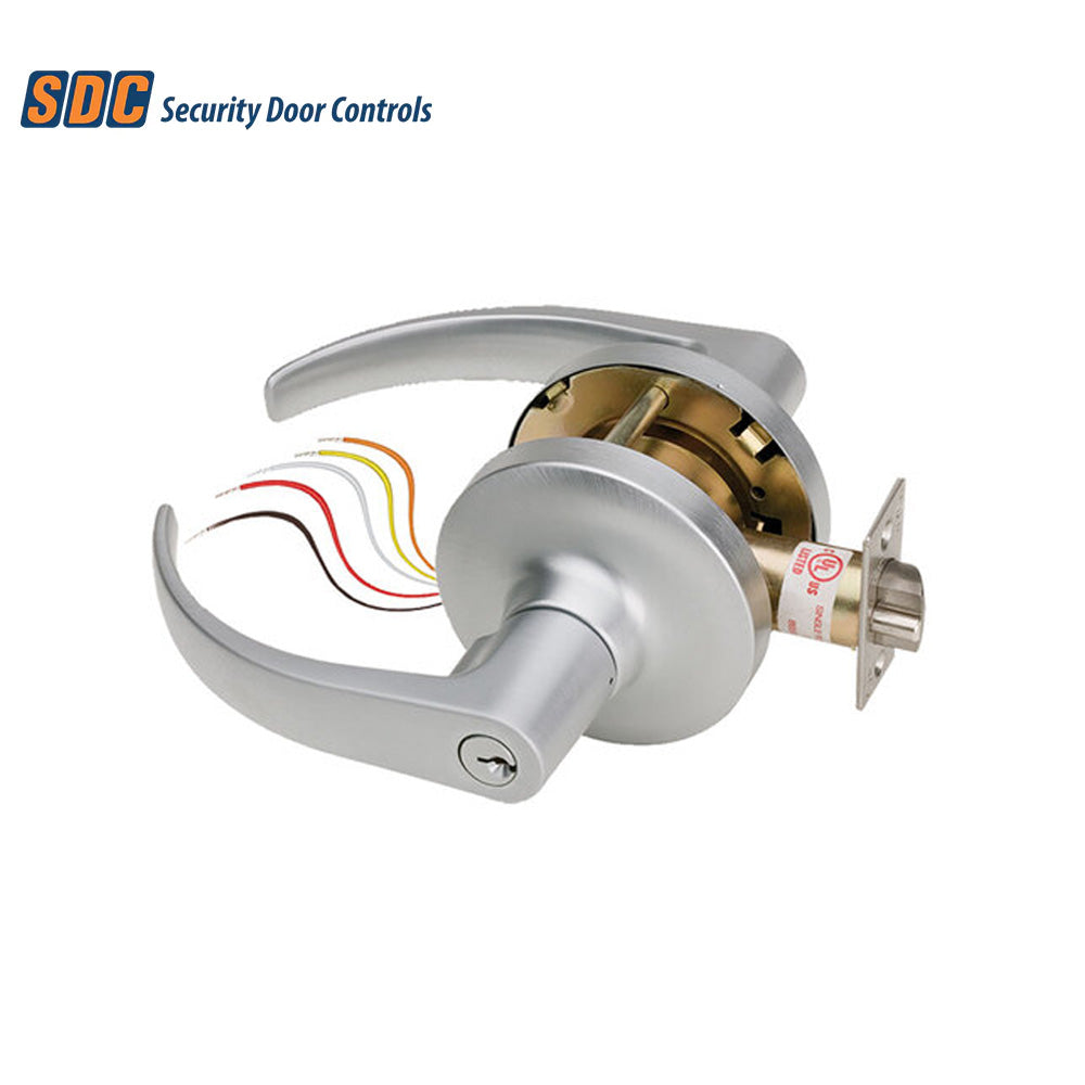 SDC - Z7252GQ - Electrified Cylindrical Lockset with Galaxy Lever Trim Fail Safe and Latchbolt Monitor Request to Exit - 6 Pin Keyed Different - 2-3/4 Backset Latchbolt - 12/24 Volt DC