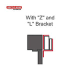 SECO-LARM E-941S-1K2/ZQ Z-Bracket for 1,200-lb Series Electromagnetic Locks - Black