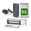SECO-LARM - 1200lb Electromagnetic Lock with Wiegand Keypad, Single-gang Wall Plate and 12VDC Plug-In Transformer