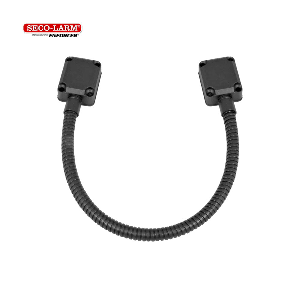 SECO-LARM SD-969-S18-K Armored Door Cord - Die-Cast Aluminum End Caps, Black, 16" (40cm)