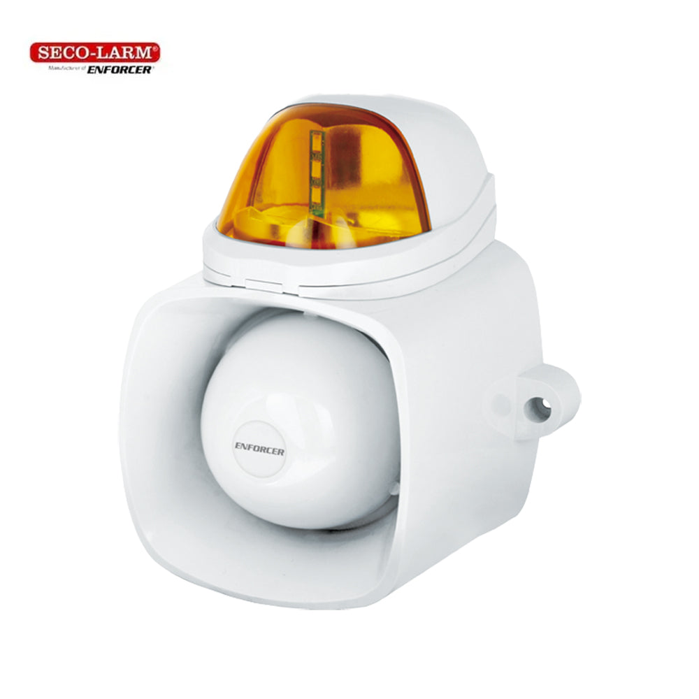 SECO-LARM SH-816S-SQ Self-Contained Siren/Strobe with Broadcast and IP65 Rating