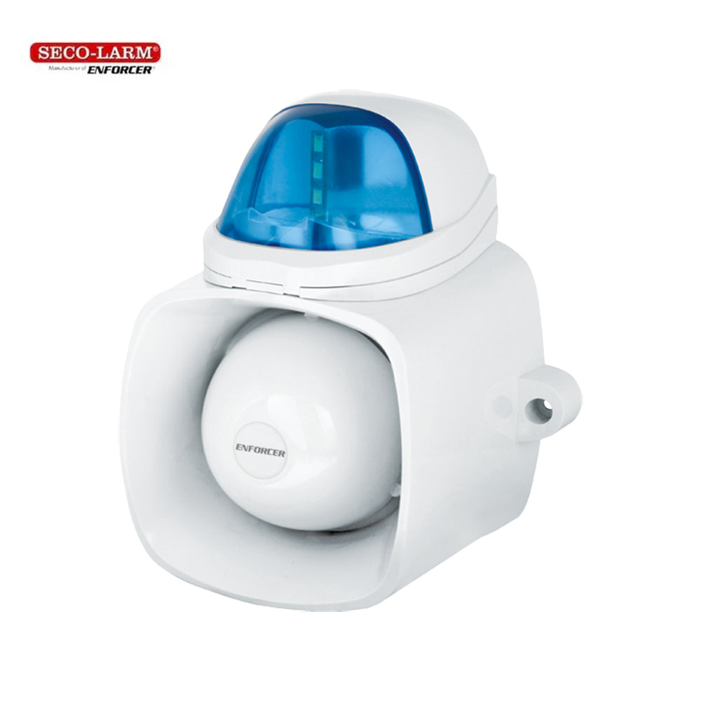 SECO-LARM SH-816S-SQ Self-Contained Siren/Strobe with Broadcast and IP65 Rating