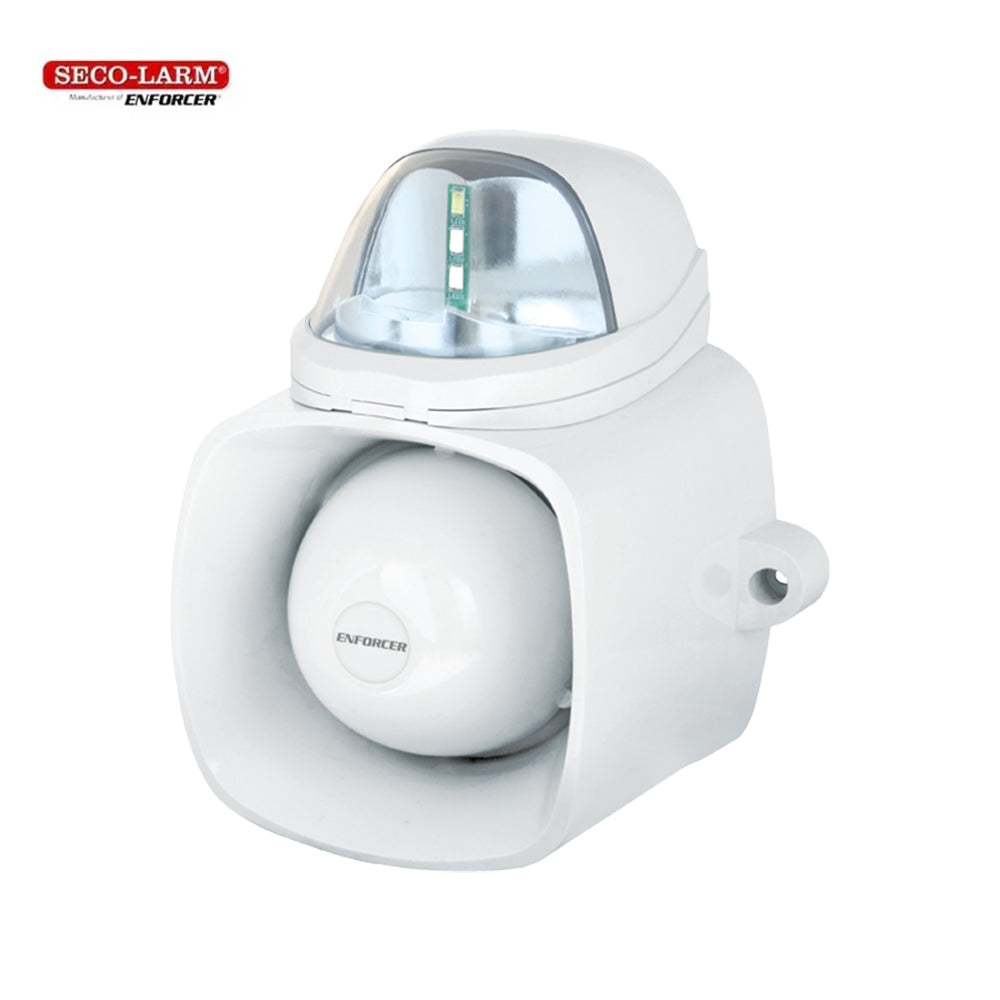 SECO-LARM SH-816S-SQ Self-Contained Siren/Strobe with Broadcast and IP65 Rating