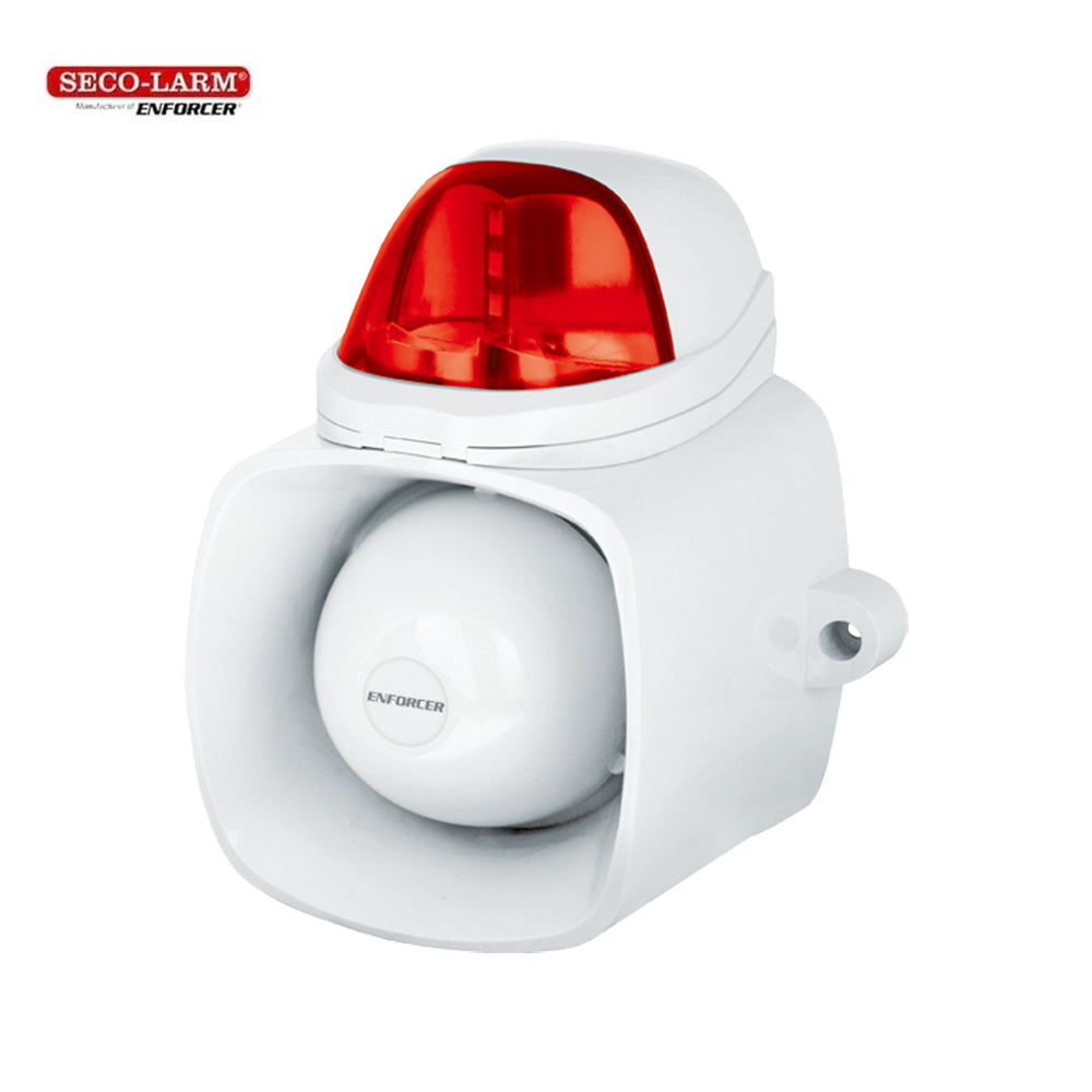 SECO-LARM SH-816S-SQ Self-Contained Siren/Strobe with Broadcast and IP65 Rating