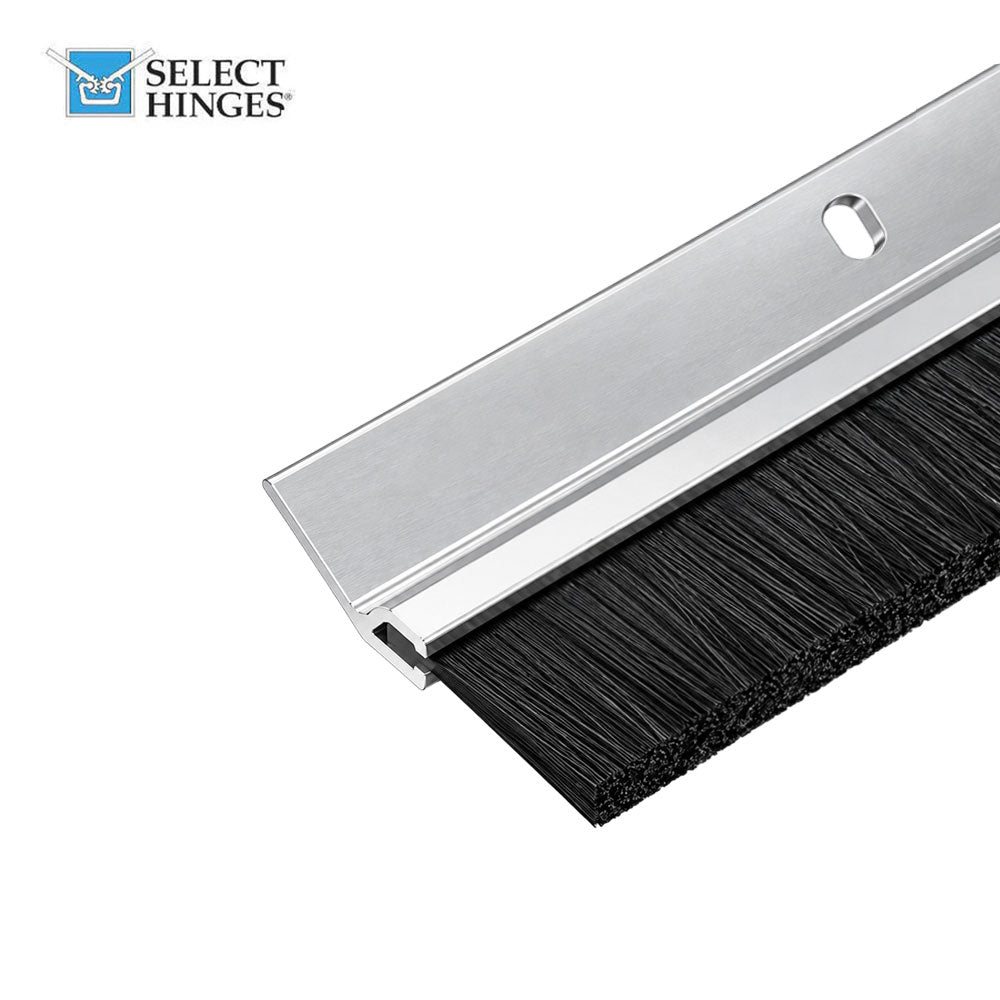 Select Hinges SL602 Angled Weatherstrip - Nylon Brush Insert Door Weather Seal