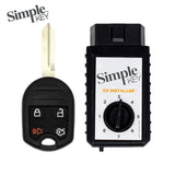 Simple Key Smart Key 4-Button Remote and EZ Installer 2004-2017 for Ford Mazda Mercury and Lincoln