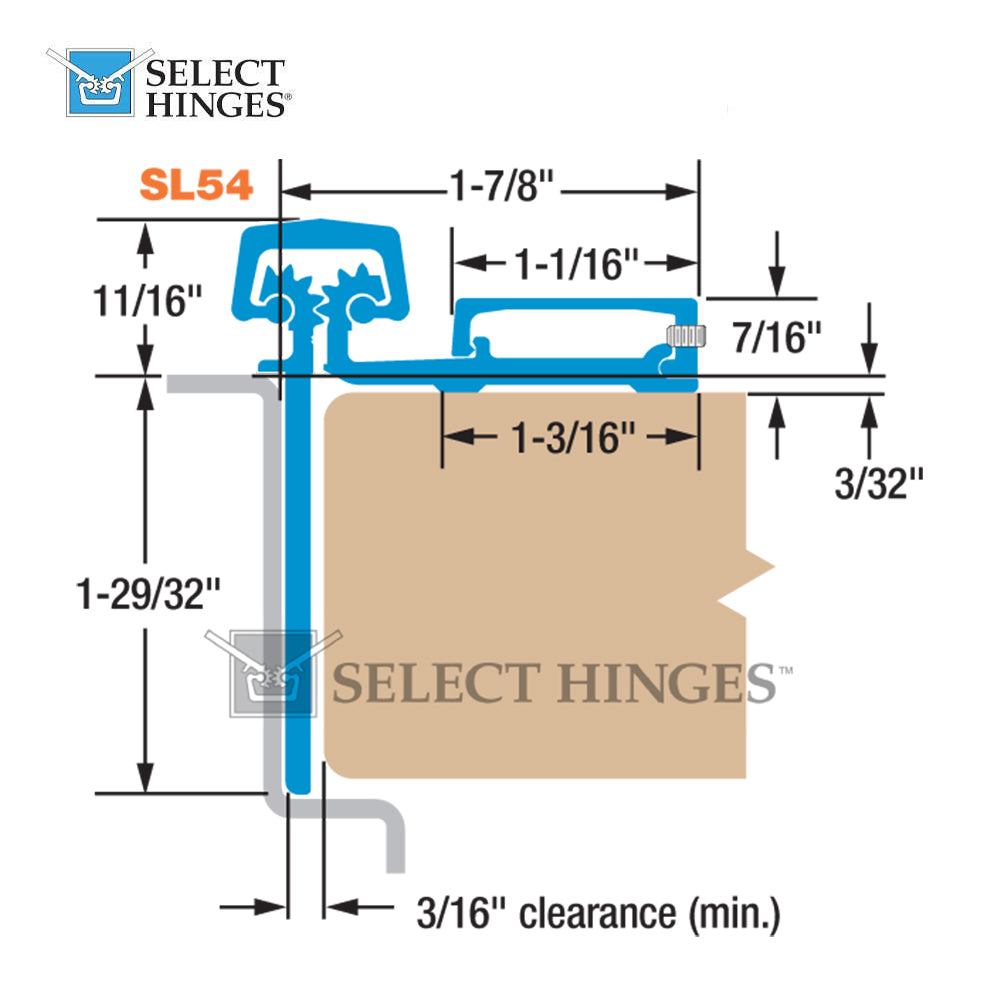 Select Hinge Sl24 Select Hinges SL54 HD Continuous Hinge Swing Clear Geared Heavy Duty