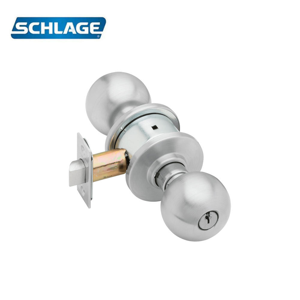 Schlage - A80PD - Storeroom Cylindrical Lock with 6 Pin Conventional Cylinder & Deadlatch - Grade 2