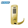 Schlage - CO-100 - Standalone Electronic Lock with Rim/Concealed Exit Device Trim and Classroom Function - Keypad - Spartan Style Lever - FSIC Prep - 606 (Satin Brass)