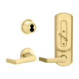 Schlage - CS210-B500JD - Entrance Single Locking Interconnected Lock Schlage FSIC Less Core with 1 3/4" Door Thickness - Left Handed - Grade 2 - US3 - Bright Polished Brass (605)