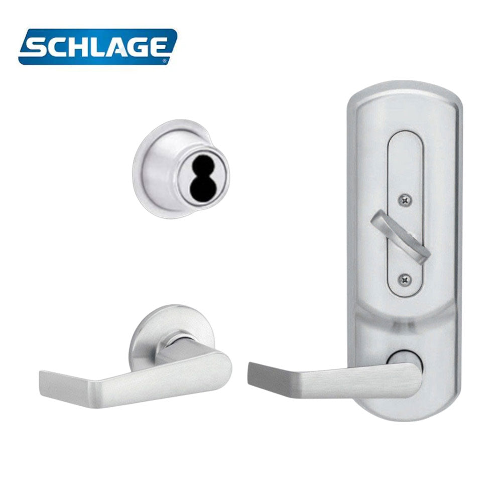 Schlage - CS210-B500JD - Entrance Single Locking Interconnected Lock Schlage FSIC Less Core with 1 3/4" Door Thickness - Left Handed - Grade 2 - US26D - Satin Chromium Plated (626)