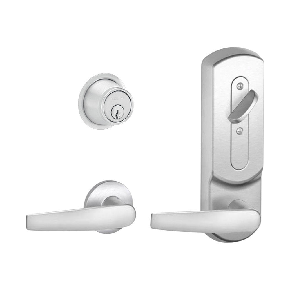 Schlage - CS210-B500PD - Entrance Single Locking Interconnected Lock Conventional 6-pin Cylinder with 1 3/4" Door Thickness - Right Handed - Grade 2 - US26D - Satin Chromium Plated (626)