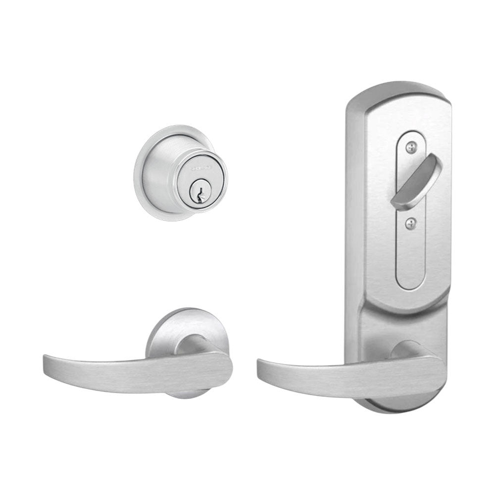Schlage - CS210-B500PD - Entrance Single Locking Interconnected Lock Conventional 6-pin Cylinder with 1 3/4" Door Thickness - Right Handed - Grade 2 - US26D - Satin Chromium Plated (626)