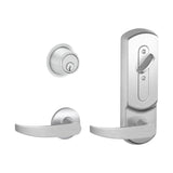Schlage - CS210-B500PD - Entrance Single Locking Interconnected Lock Conventional 6-pin Cylinder with 1 3/4" Door Thickness - Right Handed - Grade 2 - US26D - Satin Chromium Plated (626)