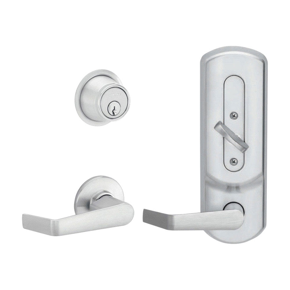 Schlage - CS210-B500PD - Entrance Single Locking Interconnected Lock Conventional 6-pin Cylinder with 1 3/4" Door Thickness - Right Handed - Grade 2 - US26D - Satin Chromium Plated (626)