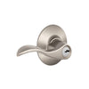 Schlage - F51A - Conventional Cylinder Entry Lock - Accent Lever - Keyed Different - Grade 2 - 619 (Satin Nickel Plated Clear Coated Finish)