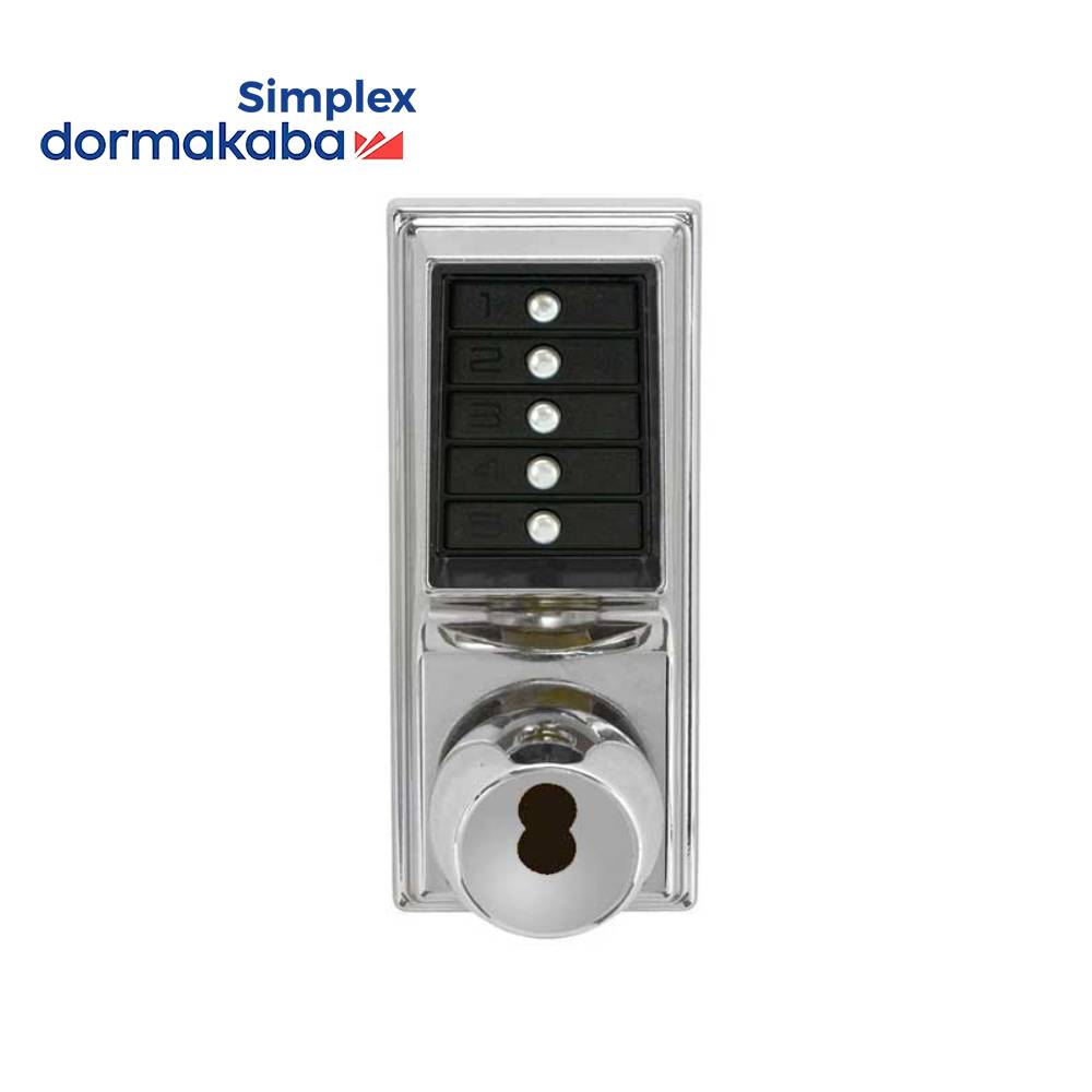 Simplex - 1021 - Mechanical Pushbutton Entry Knob Lock with Key Overri