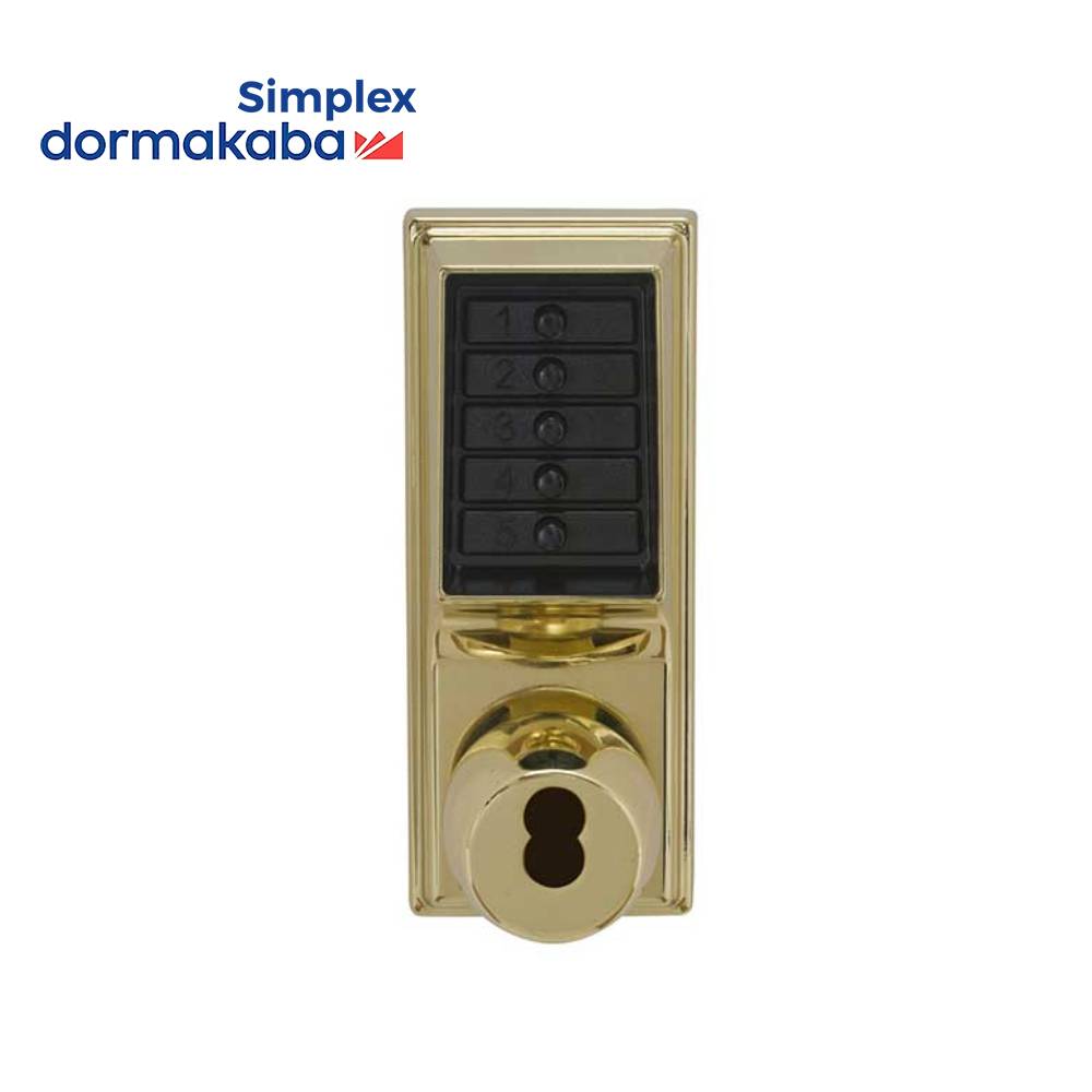 Simplex - 1021 - Mechanical Pushbutton Entry Knob Lock with Key Overri ...