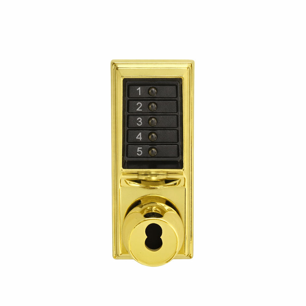 Simplex - 1022 - Mechanical Pushbutton Cylindrical Knob Lock with Combination Entry Function and Key Override - 2-3/8" Backset