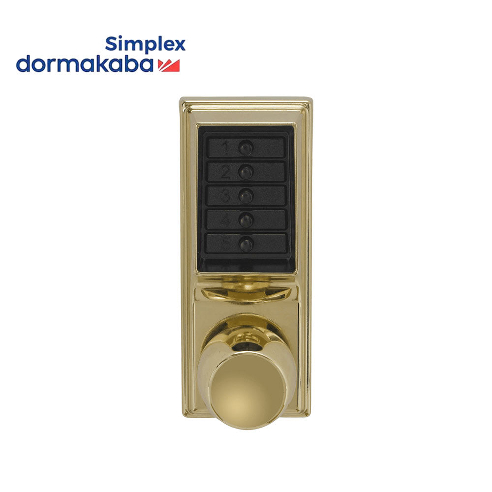 Simplex - 1031 - Mechanical Pushbutton Cylindrical Knob Lock with Combination Passage Function - 2-3/4" Backset