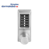 Simplex - 1041 - Mechanical Pushbutton Cylindrical Knob Lock with Combination Entry and Passage Function - Key Override - 2-3/4" Backset