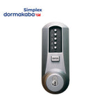 Simplex - 5022 - Mechanical Pushbutton Cylindrical Lever Lock with Combination Entry Function and Key Override - Floating Faceplate - Winston Lever - 2-3/8" Backset